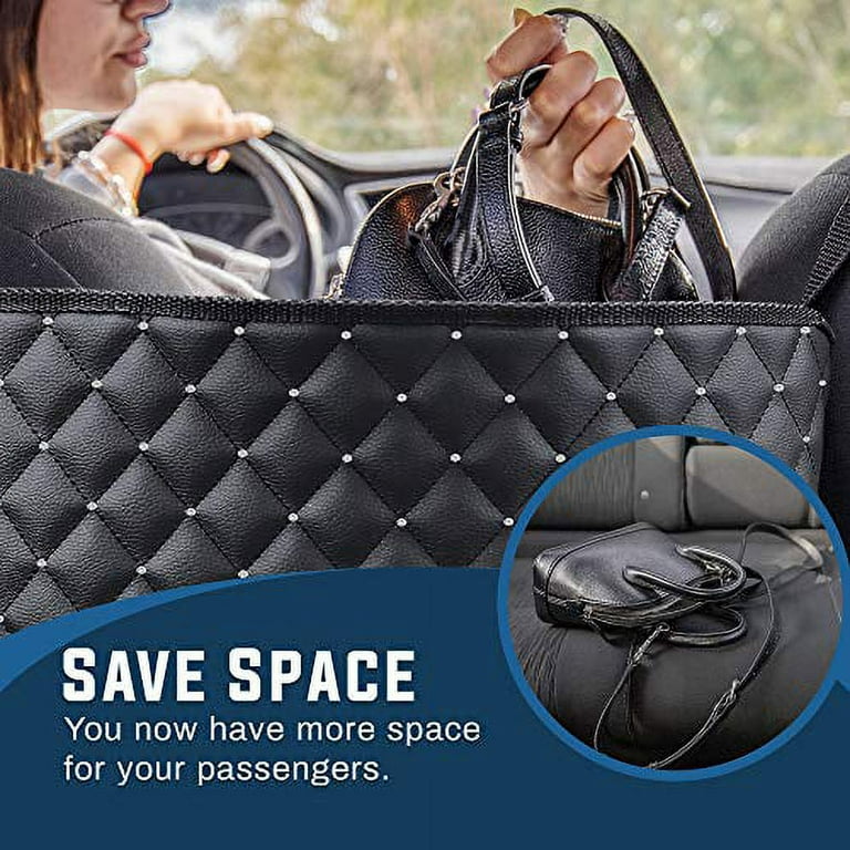 Car Net Pocket Organizer Between Car Seat Handbag Holder Bling Purse  Storage Bag