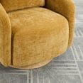 thumbnail image 4 of PORKISS 30.3"W Swivel Barrel Chair with Pillow, Chenille Fabric Upholstered Accent Club Armchair with Metal Swivel Ring, 360 Degree Club Chair, Single Leisure Sofa Chair, Mustard, 4 of 11