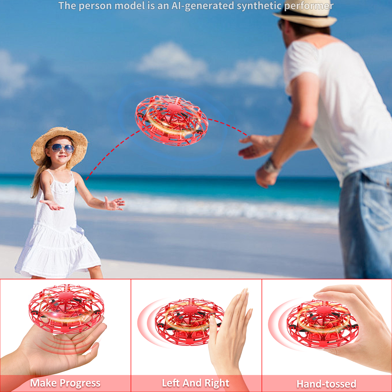 MAXKY Mini Hand Drone, 360° Rotating Flight with Obstacle Avoidance photo 2