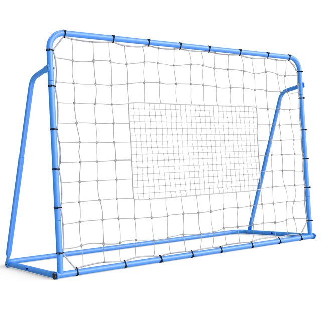 Kojooin 6X4 ft Adjustable Soccer Rebounder Net, 3.7x3.7Ft Adjustable with Steel Frame, Rust Resistant, Football Training Equipment for Backyard/Field, Easy Assembly