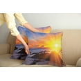 thumbnail image 2 of Ambesonne Tropical Throw Pillow Cover 2 Pack, Colorful Sunset Sky, 16", Orange Blue, 2 of 7