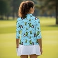 thumbnail image 4 of Garronmavis Pickles Women's Golf Shirt and Sun Visor Hat Set Lightweight 3/4 Sleeve Golf Shirts Fit Plain Sports Sun Visor Hat for Camping Fishing Music Festival Machine Washable, 4 of 7