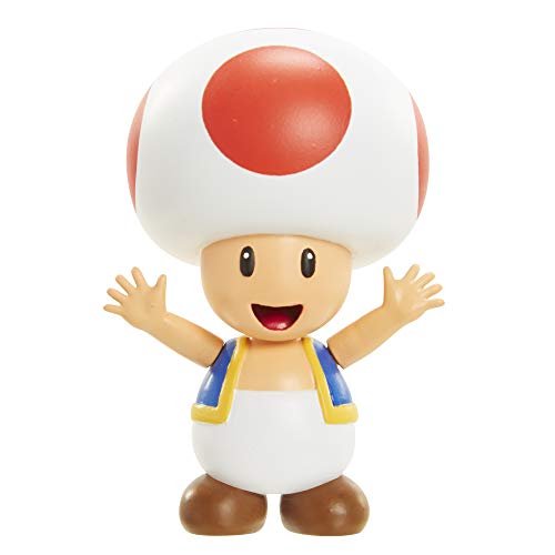 Figura de acción SUPER MARIO Red Toad, juguete coleccionable de 6,35 cm