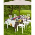 thumbnail image 4 of Outdoor Tablecloth with Umbrella Hole for Patio/Picnic/Party/Camping, 4th of July Waterproof Table Cloth Rectangle Table Cover Washable, Independence Day Sunflower 52"x 70", 4 of 7