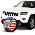 thumbnail image 2 of KAKALAD Bald bird with american flag Spare Tire Cover Universal Vehicle Accessories Buckle Car Tools 14”in, 2 of 6