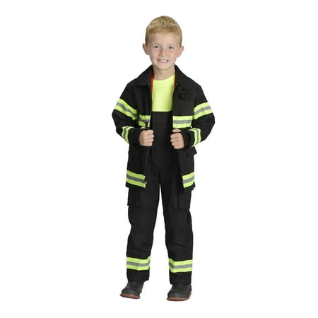 Aeromax Jr. Fire Fighter Suit Costume - Black