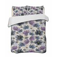 thumbnail image 2 of Purple Floral King Size Down Alternative Comforter, Lightweight Comforter Quilt Bedding Set with Pillow Shams Blue Wildflower Farmhouse Nature Plant All Seasons Bed Comforter Duvet Insert 96"x106", 2 of 7