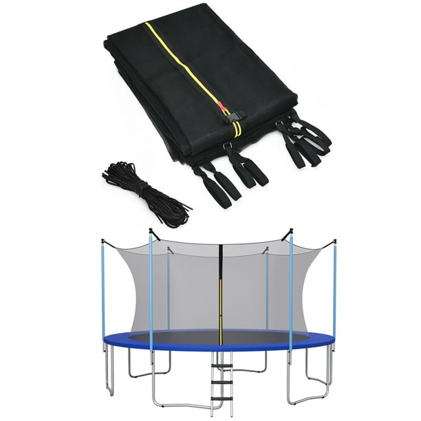Costway Red de seguridad para trampolín de 450 cm con correas ajustables, resistente a la intemperie