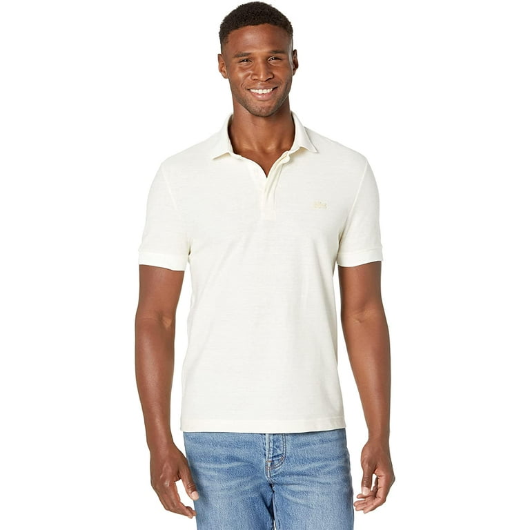 Short Clair/Flour Mens Naturel Fit Stripe Polo Small Blend Sleeve Shirt Fine Linen Regular Lacoste
