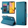 thumbnail image 7 of Compatible with iPhone XR Wallet Case, Classic PU Leather Flip Folio Case with Card Holders Kickstand [Shockproof TPU Inner Shell] Phone Cover for iPhone XR, Blue, 7 of 7
