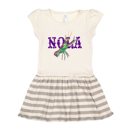 

Inktastic NOLA Mardi Gras Crayfish in Purple Gift Toddler Girl Dress