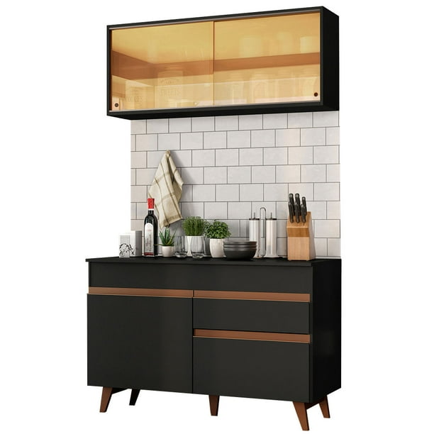 Madesa Gabinete de Cocina Integral Compacta Reims 120001 Negro