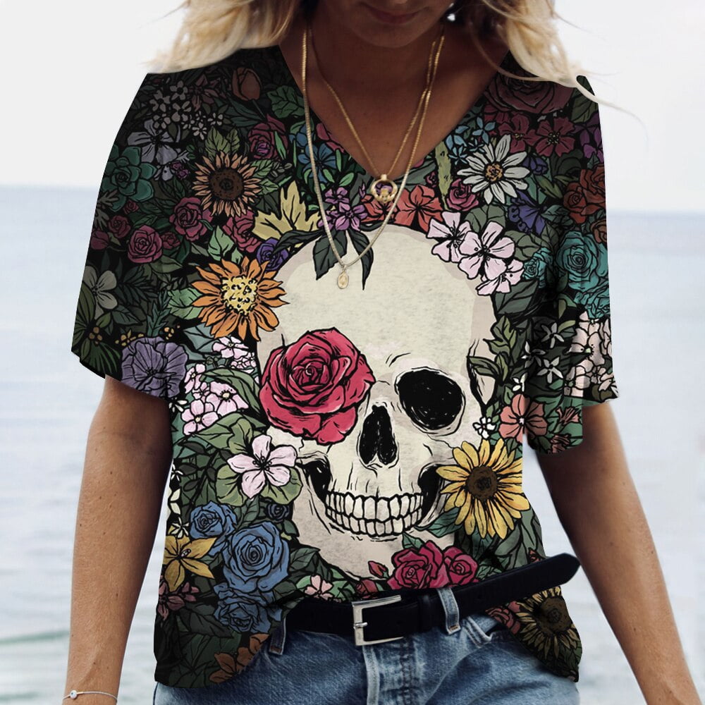 playeras de calaveras para mujer