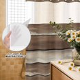thumbnail image 3 of No Hook Shower Curtain, Brown Beige Wooden Shower Curtains for Bathroom with See Through Top Window, Vintage Farmhouse Retro Art Waterproof & Washable Bath Curtain Extra Long 72"x84", 3 of 9