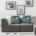 thumbnail image 2 of nygtbtfer Transportation Background Throw Pillow Covers Set of 2 Cute Cars and Decorative Pillowcases Soft Cushion Covers for Sofa Couch Bed Home Decor White, 2 of 7