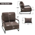 thumbnail image 5 of Mcombo Modern Accent Chairs, Armchair with Steel Legs, Leathaire Lounge Chairs for Living Room Office HQ102(Brown), 5 of 8