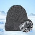 thumbnail image 2 of Hat for Women Hats for Men Knit Hat With Satin Winter Warm Ribbed Cabled for And Cold Weather Ear, 2 of 3