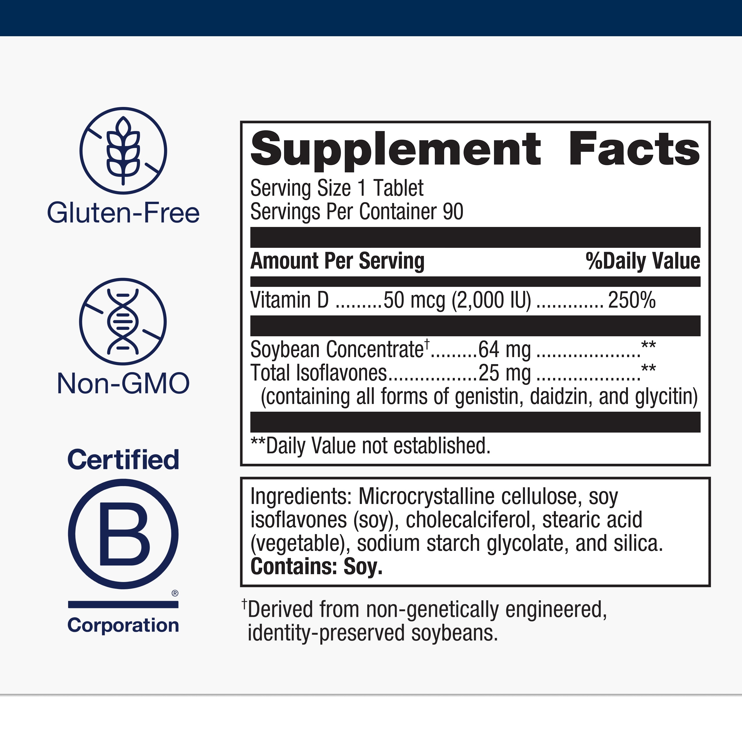 Metagenics D3 2000 Complex - Vitamin D3 Supplement - With Isoflavones for Absorption* - Bone Health & Immune Support* - Non-GMO & Gluten Free - 90 Count