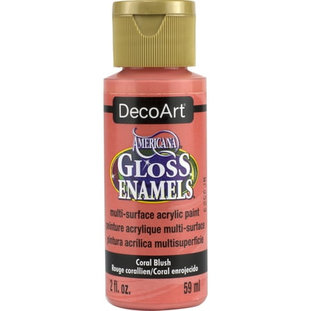 UPC: 0766218064981 | DecoArt Americana Gloss Enamels Acrylic Paint 2 oz. Coral Blush