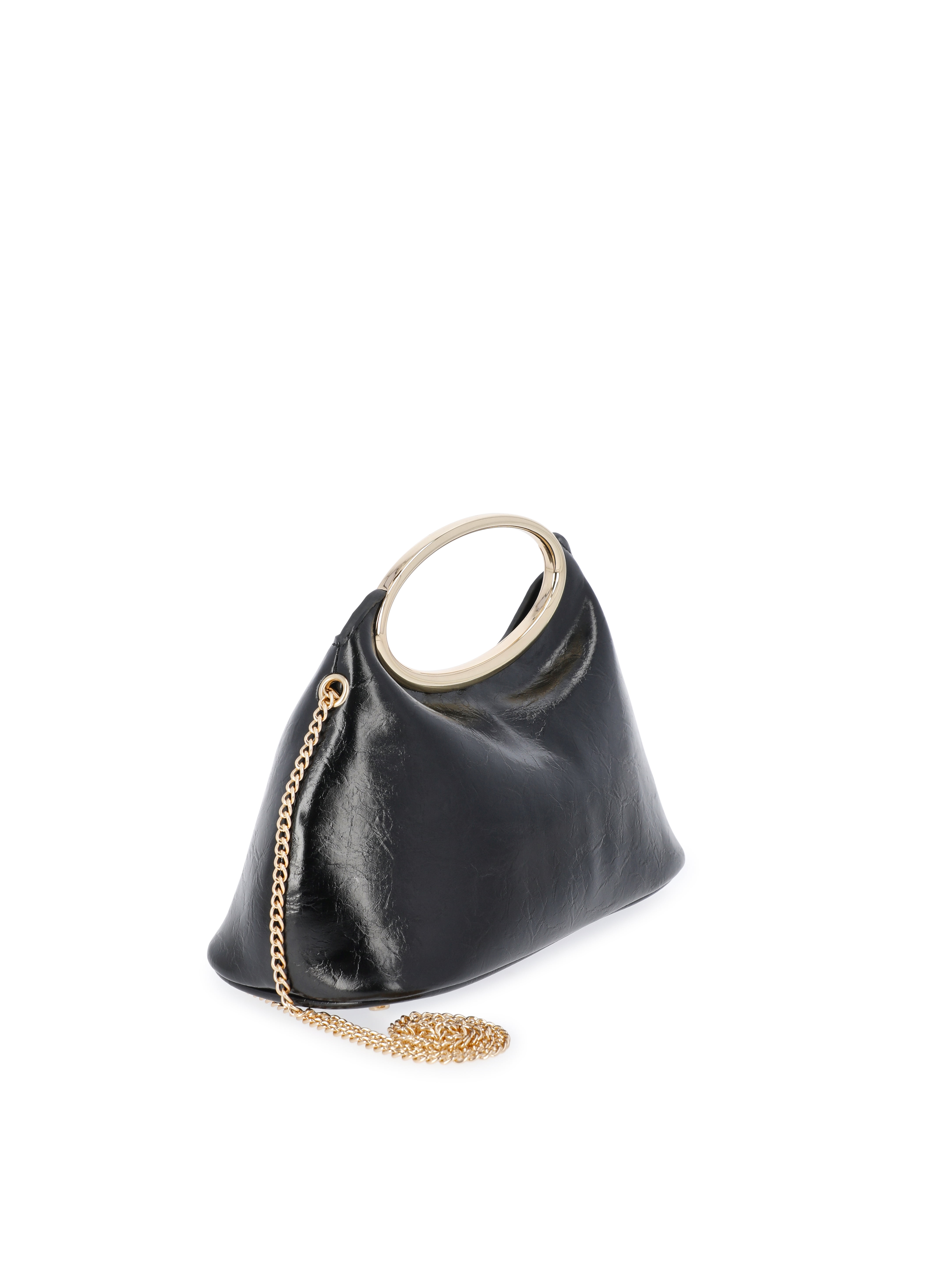 Scoop Women's Faux Leather Top Handle Clutch, Black