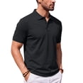 thumbnail image 3 of LNZGNM Men's Polo Shirt Golf Quick Dry Performance Short Sleeve Moisture Wicking Athletic Polo Collared Tennis T-Shirt,Black (L), 3 of 5