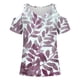 thumbnail image 3 of Camisas de Manga Corta para las Mujeres Blusa de Cuello Redondo de Impresión Casual, Top de Algodón de Imitación Ligero para el Hogar, el Uso Diario Y las Cuatro Estaciones, 3 of 4