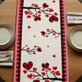 thumbnail image 5 of Table Runners 70 Inches Long Dress Scarves, Valentine's Day Farmhouse Coffee/Dining/Kitchen Table Decor, Holiday Table Runner, Rustic Red Gnomes Love Birds Trees Plaid 13x70 Inch, 5 of 9
