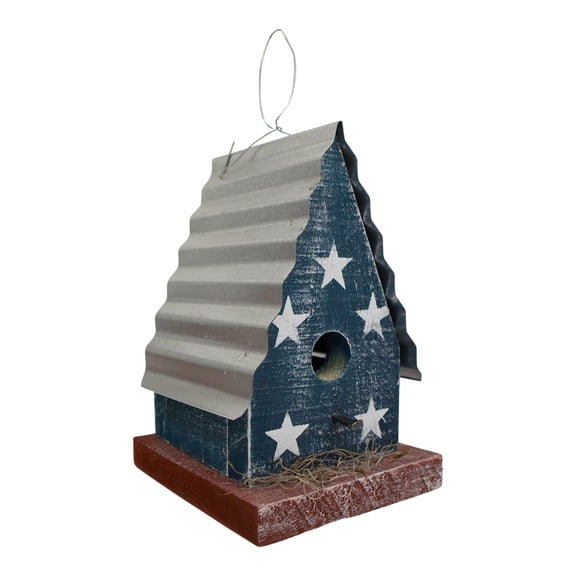 Yorktown (Barn) Hanging Birdhouse with Stars Metal Roof - Americana Stars