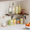 thumbnail image 3 of Fairy Corner Floating Shelves, Rustic Wood Corner Wall Shelves, Set of 5, 16.1x11.4 inches, Walnut, 3 of 7
