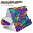 thumbnail image 2 of FORMRS A4 Clipboard Folder with Pen Holder Horizontal Foldable School Office Binder, Vibrant Stained Glass Pattern, 2 of 9