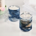 thumbnail image 5 of WOBOGO Ink Blue White Marble Transparent Plastic Jar 2pcs Cotton Swabs Balls Pads Floss Stick Dispenser Bathroom Vanity Storage Organizer, 5 of 7