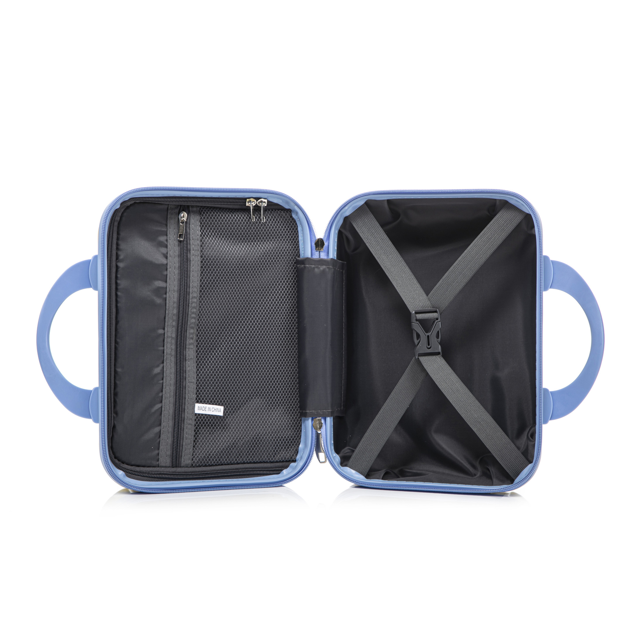 Noble House Vance 20"/14" Hardshell Spinner Luggage Set, Carry-On Suitcase and Cosmetic Case, Blue & Yellow, Set of 2
