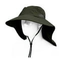 thumbnail image 2 of Unisex Outdoor Sun Hat Protection Fishing Cap Boonie Hat with Neck Flap Wide Brim for Safari Camping Hiking Hunting Boating and Outdoor Adventures, Forest Green by Sun Blocker, 2 of 4