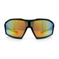 thumbnail image 5 of Boys Child Size Wrap Shield Aerodynamic Sport Plastic Sunglasses Black - Orange Mirror, 5 of 8
