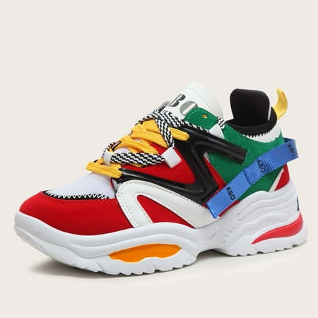 

Women‘s Platform Sneakers Breathable Low Top Lace Up Casual Sneakers Women‘s Colorful Sport Shoes