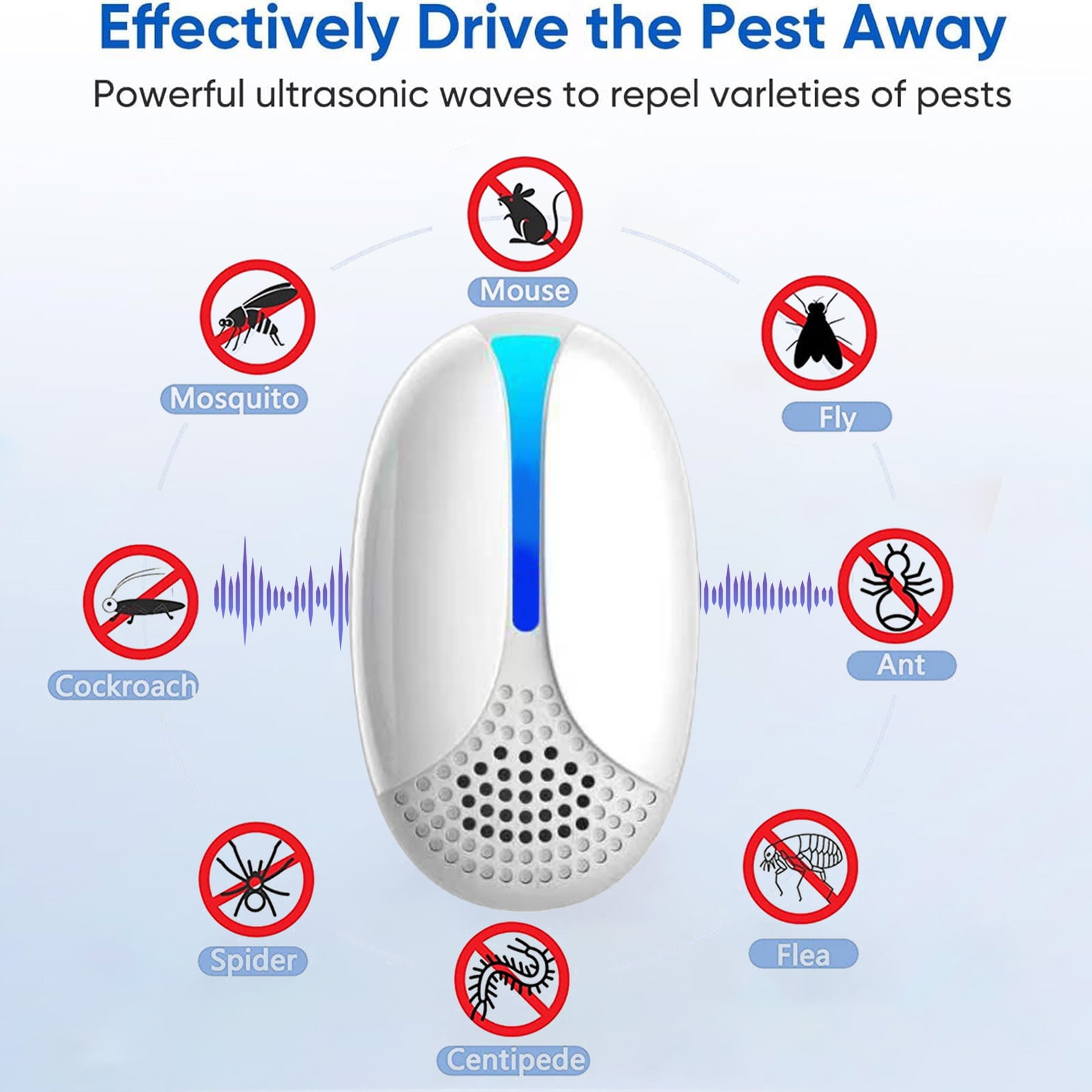 Ultrasonic Pest & Insect Repeler, 2 Packs Mouse Repelent Plug in for Roach, Rodent, Mice, Bugs, Mosquito, Spider, Ant, Electronic Pest Control for Home, Kitchen, Office, Warehouse