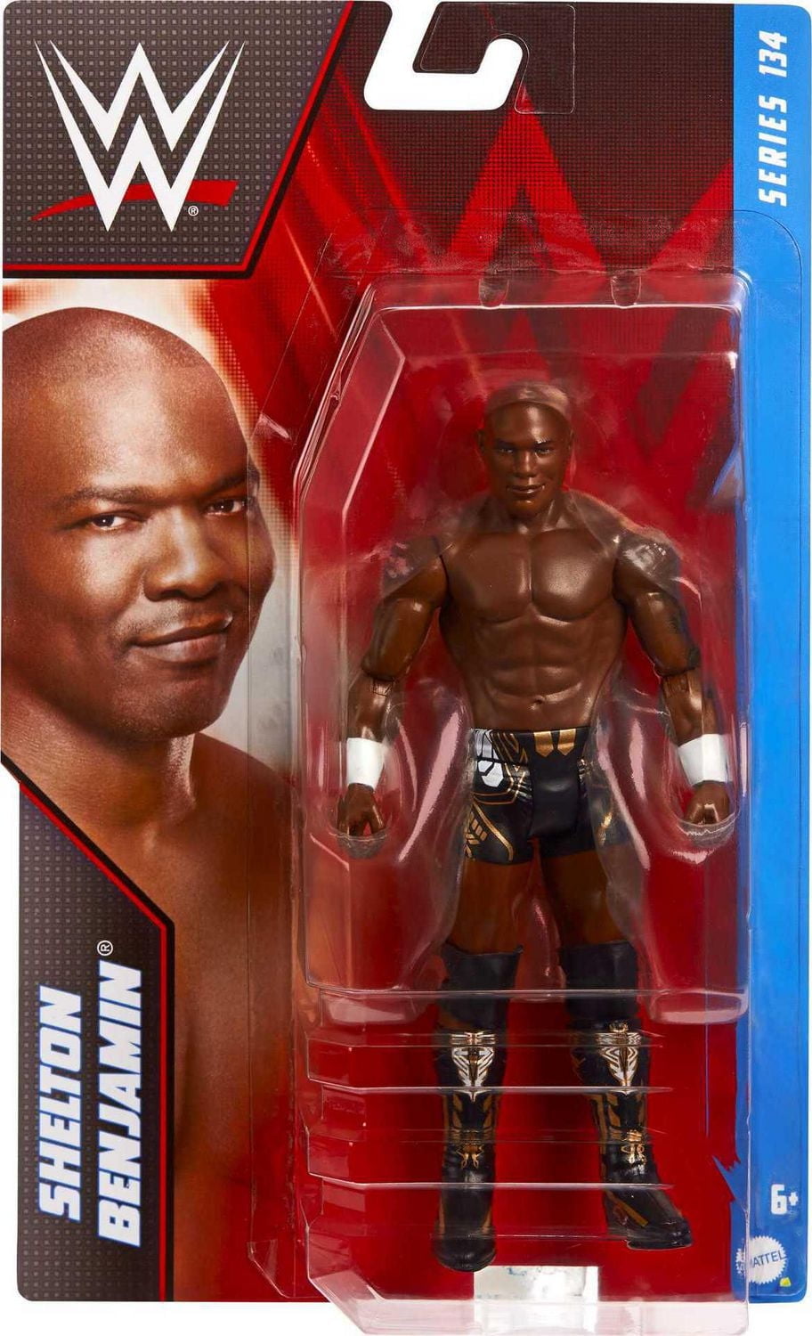WWE Shelton Benjamin Action Figure, 6-inch Collectible for Ages 6 Years Old & Up