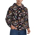 thumbnail image 2 of Pofeuu Daisies Flowers Print Mens Casual Hooded Collar Drawstring Hoodies Pullover Sweatshirts Casual Long Sleeve Shirts-Medium, 2 of 7