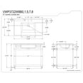 thumbnail image 4 of Kingston Brass VWP3722W8B1 Quadras 37" Ceramic Console Sink with Steel Base and Glass Shelf (8-Inch, 3-Hole), White/Polished Chrome, 4 of 7