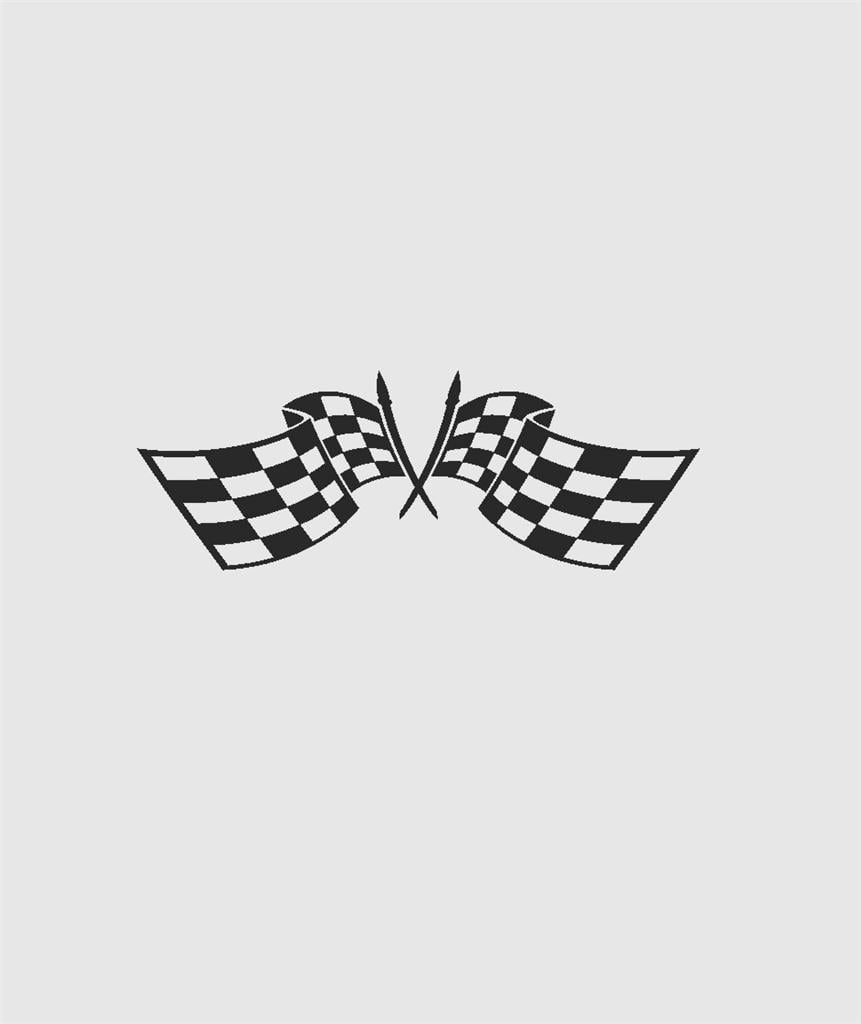 Racing Chequered Flag Sports Pack Of 10 Wall Stickers Vinyl Decals 