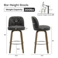 thumbnail image 4 of Foreate Swivel PU Bar Stools Set of 2, 29" Uholstered Leather with Button-tufted Mid-Back & Wood Legs, Modern Chair Kitchen Pub Island Counter Stool, 4 of 10