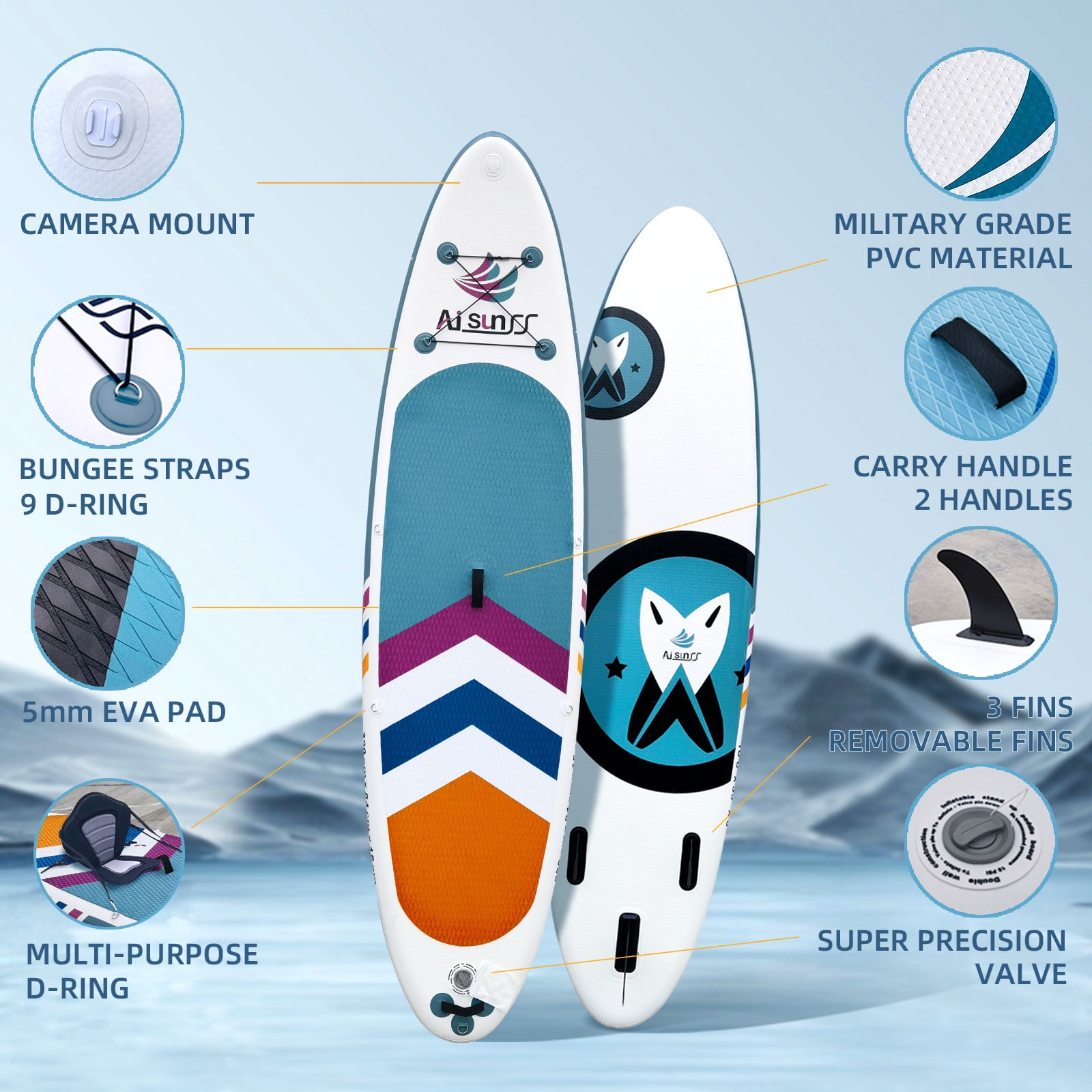 W*L様 AISUNSS スタンドアップパドルボード 10.6フィート AISUNSS Inflatable Stand Up Paddle Board 10.6ft with Fishing
