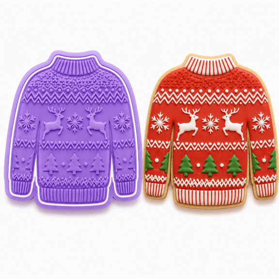 Ugly Christmas Sweater Cookie Cutter & Embosser
