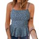 thumbnail image 1 of Camiseta sin mangas plisada sin mangas con corpiño para mujer para verano (azul oscuro L) FLhrweasw Para estrenar, 1 of 8
