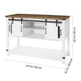 thumbnail image 5 of KFFKFF Beverage Station Cabinet, Dimensions 47.3 x 15.7 x 32.7 inches, Rustic Beverage Station Cabinet with Quadruple Storage, Beverage Station Table with Sliding Doors, 5 of 8
