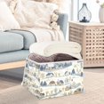 thumbnail image 3 of Yayeee Collapsible Storage Bin with Lid Fabric Closet Decorative Basket with Handles, Snowy Mountains, 3 of 7