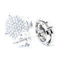 thumbnail image 5 of 1/5cttw (W) Diamond Stud Earrings 8mm Wide Round Cluster Screw Back Sterling Silver, 5 of 5