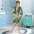 thumbnail image 5 of FORMRS Niños Bathrobe Unisex Hooded Robe Soft Plush Pajamas Sleepwear, Size 2-3T, Beige Abstract, 5 of 7