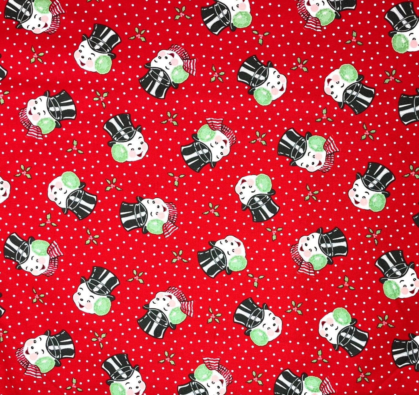 1 Yard - Christmas Carolers on Red Polka Dots Cotton Fabric (Great for Quilting, Sewing, Craft Projects, Throw Pillows & More) 1 Yard X 44" Wide