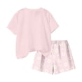 thumbnail image 6 of NAISIBABY Girls Floral Outfit Sets, Graphic Short Sleeve T-Shirt and Elastic Waist Shorts Kids Summer Fashion Clothes Pink Size 3, 6 of 6